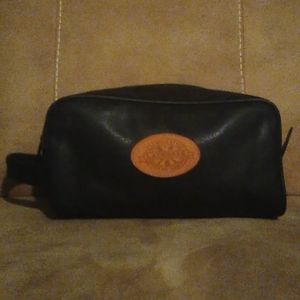 Men's genuine leather lacrosse shaving bag